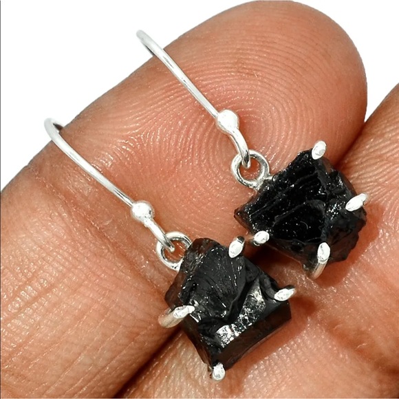Russian Shungite Sterling silver earrings - Picture 4 of 5